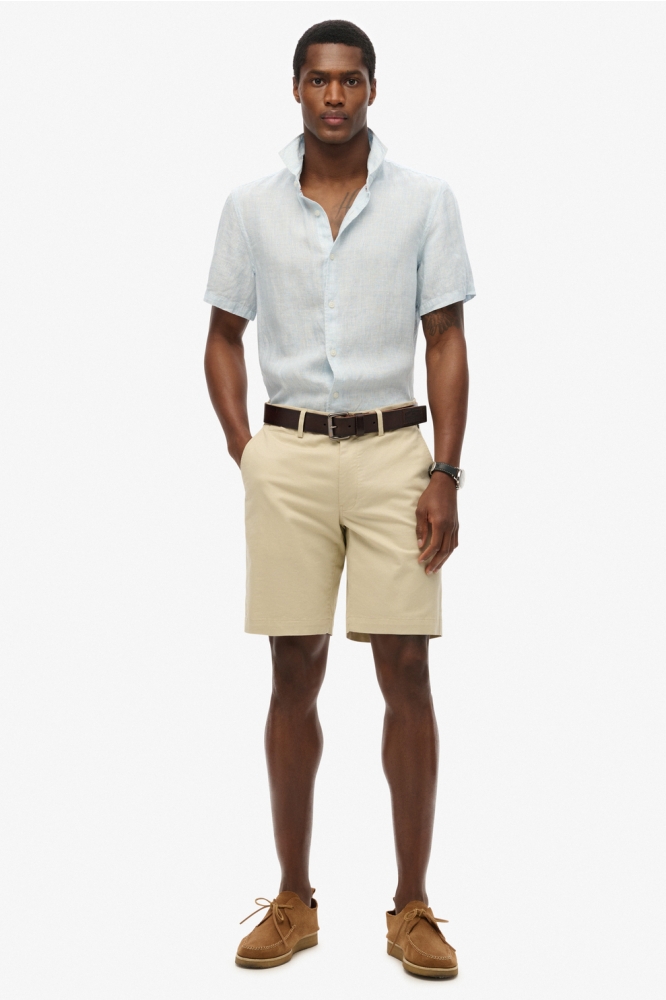 VACATION LINEN S S SHIRT M4010937A SKY BLUE TICKING LINEN